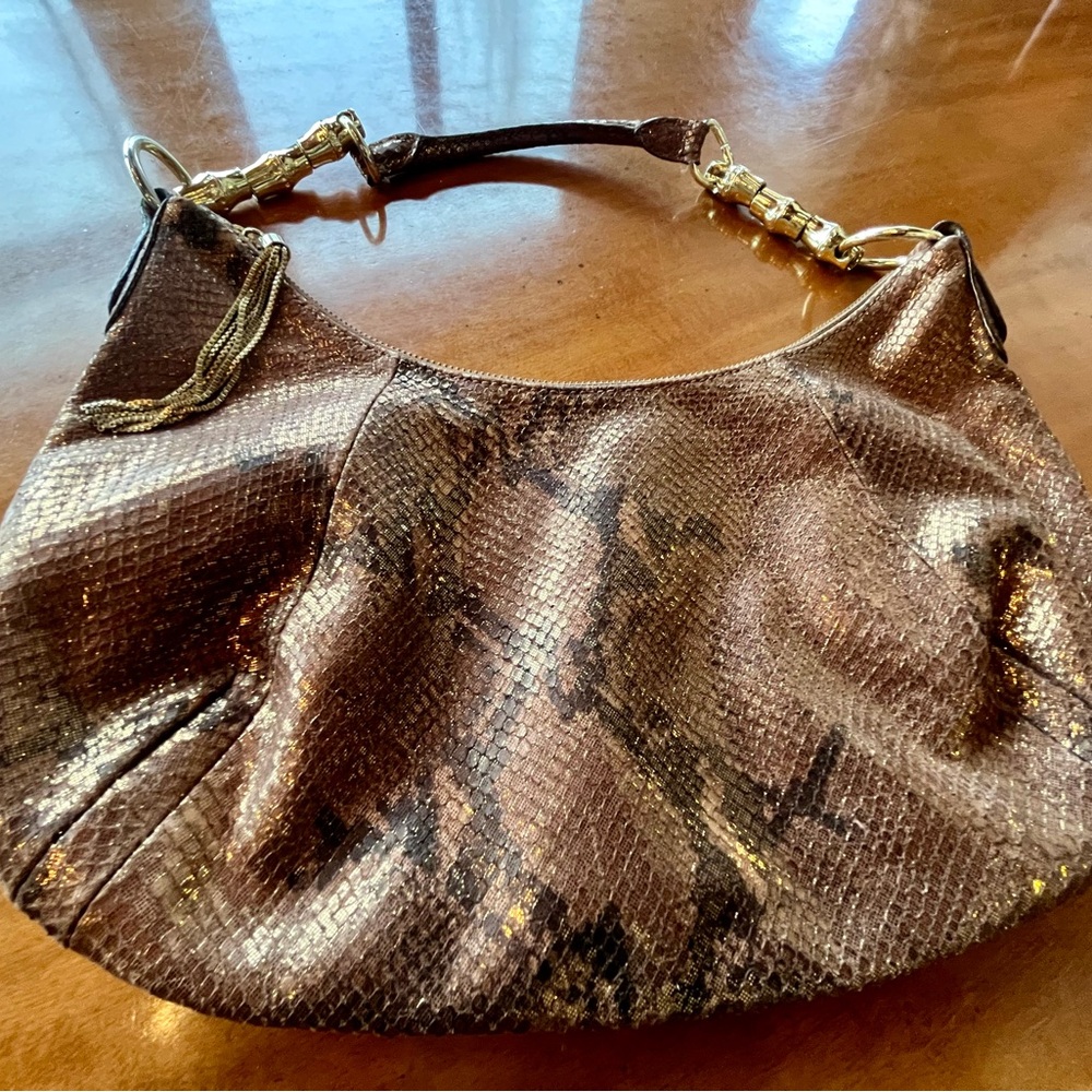 Banana Republic Metallic Python Embossed Leather … - image 3